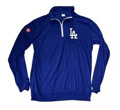 LA Dodgers Quarter Zip Pullover Jacket Blue MLB Coca Cola Patch Adult XL - $19.79
