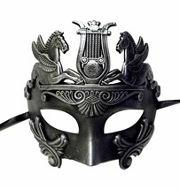 Brushed Silver Antique Warrior Greek Pegasus Masquerade Mardi Gras Men&#39;s... - £18.13 GBP