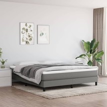 Bed Frame Dark Grey Fabric (100% polyester), plywood, engineered wood - $325.33 CAD