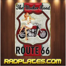 Vintage style Man Cave Garage Route 66 The Mother Road Aluminum Metal Si... - $19.67