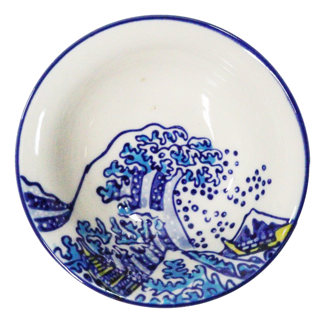 Pack Of 8 Ceramic Great Wave Of Kanagawa By Hokusai Sauce Oil Condiment ... - $33.99
