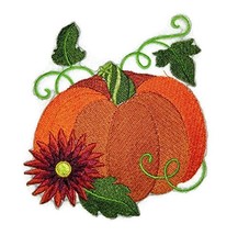 BeyondVision Custom and Unique Autumn Elegance Pumpkin Embroidered Iron on/Sew P - £10.22 GBP