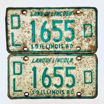 1980 United States Illinois Dealer Passenger License Plate DL 1655 D - £20.23 GBP