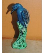 Chinese Mud Bird 4.25&quot; mark China Mudman Antique c1910 detailed blue sibia - $250.85 CAD
