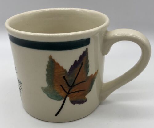 Hartstone Pottery Autumn Maple Leaf Pinecones Grapes Coffee Fall 12 Oz Mug - $23.36