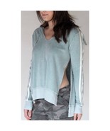 Pam &amp; Gela Cotton Modal Hooded Side Split Hoodie Sweater Pullover Size XS - $67.01 CAD