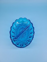 Anchor Hocking Fairfield Scalloped Aqua Blue Divided Relish/Candy Dish O... - $278.67 MXN