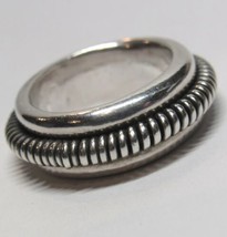 Solid Sterling 925 Silver Meditation Spinner Fidget Band Ring 8mm 10.7g Size 6 - £28.95 GBP