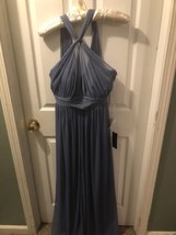 NWT Alfred Sung D720 Sz 8 Full Length Cross Bodice Blue ThredUP Authenti... - $46.71