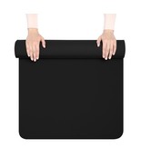 Custom Rubber Yoga Mat | Social Distance Black &amp; White Illustration | No... - £60.73 GBP