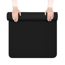 Custom Rubber Yoga Mat | Social Distance Black &amp; White Illustration | Non-Slip C - £60.92 GBP
