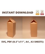 Milk box template, milkbox, milk carton, carton box, gable top carton, j... - $1.49
