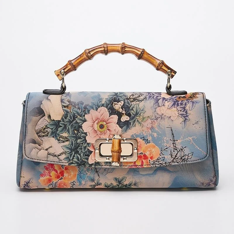 New Vintage Evening Bags Cheongsam Leather Handbag Women Boston Bag Luxury Desig - £55.57 GBP