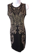 Roberto Cavalli Gold Black Knit Sleeveless Dress size 40 Wool Blend - £118.25 GBP