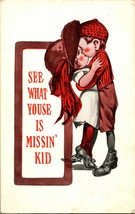Vtg Postcard c 1930 Unused - &quot;See What Youse is Missin&#39; Kid&quot; Valentine Romantic - £5.45 GBP