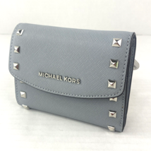 New Michael Kors Wallet Ava Small Silver Studs Blue Leather W4 - £79.53 GBP