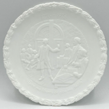 Vintage Fenton &quot;Give me Liberty or Give Me Death&quot; Milk Glass Plate SKU U195 - £14.94 GBP