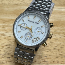 Michael Kors Quartz Watch MK-5057 Women 100m Silver Steel Chronograph Ne... - £28.37 GBP