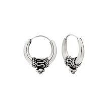 925 Sterling Silver 20 mm Bali Hoop Earrings - £18.47 GBP