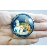 Antique Horse Bridle Rosette Glass Dome Pin Horse &amp; Buggy - $568.30 MXN