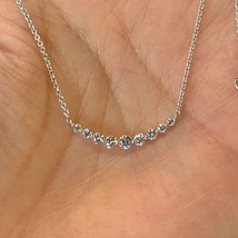 2Ct Round Lab-Created VVS1/D Diamond Dainty Bar Pendant 14k White Gold Plated - $112.19