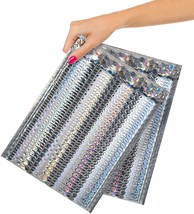 200 Pack Metallic Holographic Bubble Mailers 7.25x11 Holo Bubble Lined - $133.97