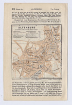 1914 Original Antique City Map Of Altenburg / Thuringia / Thüringen / Germany - $23.29