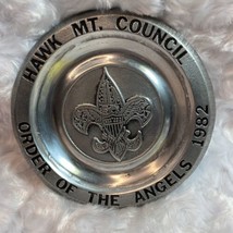 Vintage 1982 Boy Scout Pewtarex Hawk MT. Council Order Of The Angels Pin Tray - £22.40 GBP