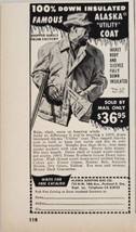 1958 Print Ad Down Insulated Alaska Utility Coats Sleeping Bag Co Portla... - $8.98