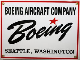 Boeing Aircraft Company Porcelain Sign - $59.95