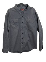 Wrangler 100% Cotton Button Down Shirt Men&#39;s Size 2XL Grey Long Sleeve R... - £7.57 GBP