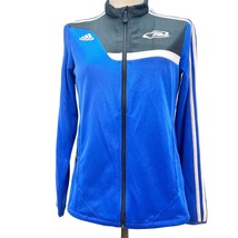 Adidas Womens Small Blue Black White Zip Up Sports Jacket Climacool - £19.88 GBP