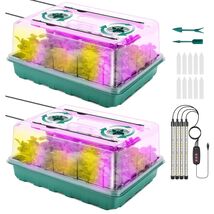 Efficient Indoor Seed Starter Tray with Grow Light &amp; 96 Cells for Optima... - $64.30