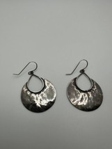 Silpada Sterling Silver Crescent Half Moon Bay Hammered Earrings 5.8cm - £78.30 GBP