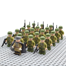 21pcs/set WW2 Allied Troops US Military Soldiers Officer with Weapons Toy - £25.13 GBP