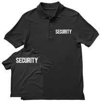 Mens Security Polo Shirt Front Back Print Tee Staff Event Uniform NYC Fa... - £15.97 GBP+