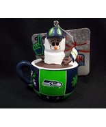 Seattle SEAHAWKS S&#39;mores Marshmallow fan cocoa mug Christmas team orname... - £11.09 GBP