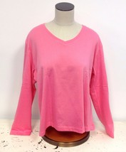 NEW Womens Size Large American Sweetheart Pink V-Neck Longsleeve Sweatshirt Top - £9.50 GBP