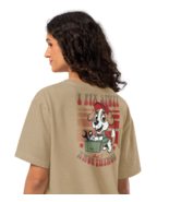 Unisex Oversized T-Shirt - Stuff Back Print Khaki - $59.99