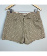 Levis Denim Shorts Women 8 Tan Beige Printed Mid-Rise 4.5&quot; Inseam Casual... - £14.91 GBP