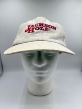 Vintage Jackson Hole Wyoming Corduroy Snapback Baseball Hat Gray Cap Yup... - £45.30 GBP