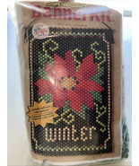 The Beadery Craft Products Beaded Banner Kit Winter Poinsettia 9.75 X 14.75” New
