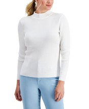 MSRP $47 Karen Scott Cotton Solid Rib Mock-Neck Sweater Size XL (DEFECT) - £6.70 GBP