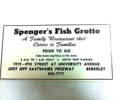 1971 Ad Spenger&#39;s Fish Grotto, A Family Restaurant, Berkely, Calif. - $8.99