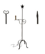 WROUGHT IRON FLOOR LAMP - Adjustable &quot;Quilter&#39;s Lamp&quot; with Finial Choice - £58.83 GBP