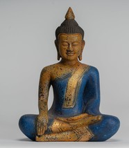 Antik Khmer Stil Se Asien Sitzender Holz Enlightenment Buddha Figur - - £197.44 GBP