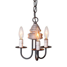 3-Arm Bellview Wood Chandelier in Earl Gray USA Handcrafted - £210.95 GBP