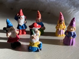 6 Mini Fairy Garden Lawn Of Gnomes Dwarf Troll Male Female Hobglobin Figurines  - £9.59 GBP