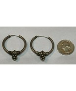 Fancy Circle Hoops Sterling Silver .925 Earrings - £14.78 GBP