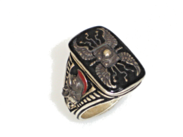 Preatorian shield ring sterling silver - $125.75